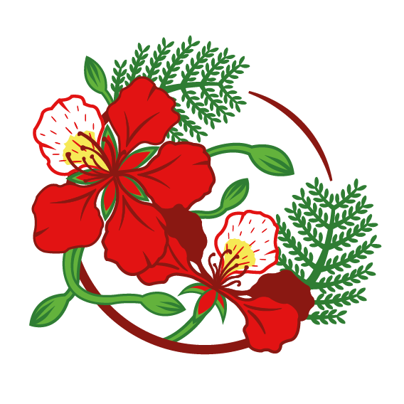 Arte de bordado do Flamboyant